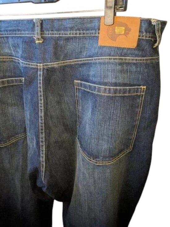 NEW NIKE LEBRON Men's Dark Wash Wide Leg Relaxed fit Denim Jeans Pant 44x36 Tall - Picture 3 of 4